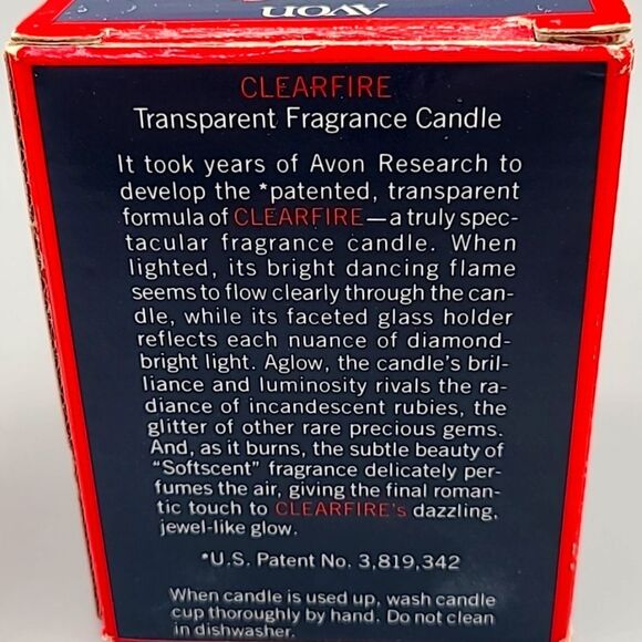 Vintage AVON Clearfire Transparent Fragrance Candle in Faceted Tulip Cup, NIB - Picture 4 of 6